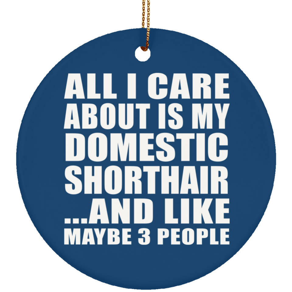 All I Care About Is My Domestic Shorthair - Circle Ornament