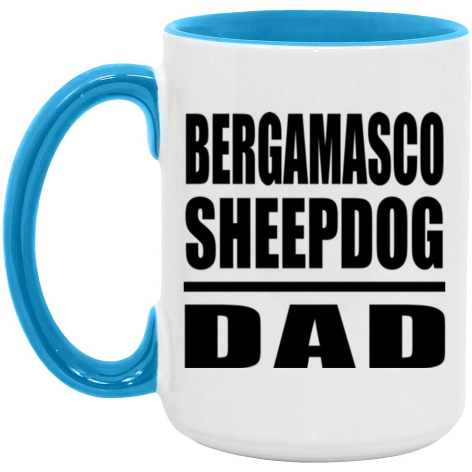 Bergamasco Sheepdog Dad - 15oz Accent Mug Blue
