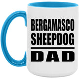 Bergamasco Sheepdog Dad - 15oz Accent Mug Blue