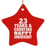 Happy 23rd Anniversary 23 Years & Counting - Star Ornament