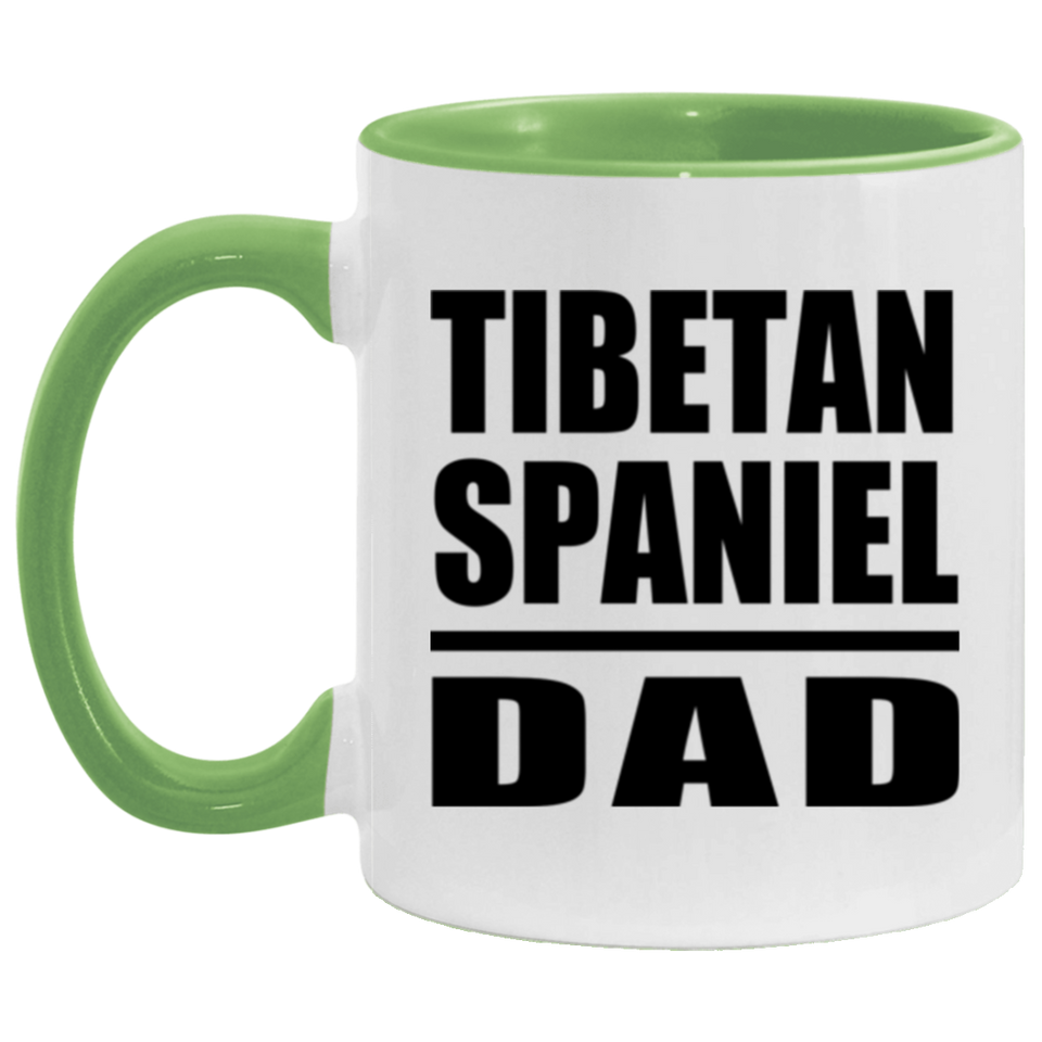 Tibetan Spaniel Dad - 11oz Accent Mug Green
