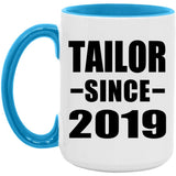 Tailor Since 2019 - 15oz Accent Mug Blue