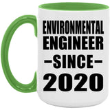 Environmental Engineer Since 2020 - 15oz Accent Mug Green