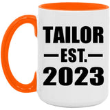 Tailor Established EST. 2023 - 15oz Accent Mug Orange