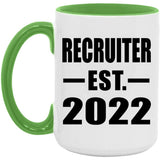 Recruiter Established EST. 2022 - 15oz Accent Mug Green