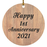 Happy 1st Anniversary 2021 - Circle Ornament C