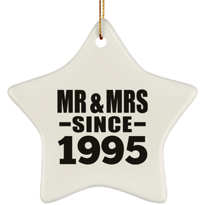 29th Anniversary Mr & Mrs Since 1995 - Star Ornament