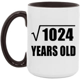 32nd Birthday Square Root of 1024 Years Old - 15oz Accent Mug Black