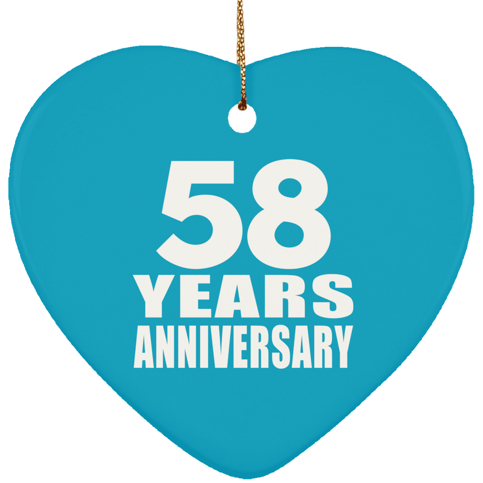 58th Anniversary 58 Years - Heart Ornament