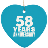 58th Anniversary 58 Years - Heart Ornament