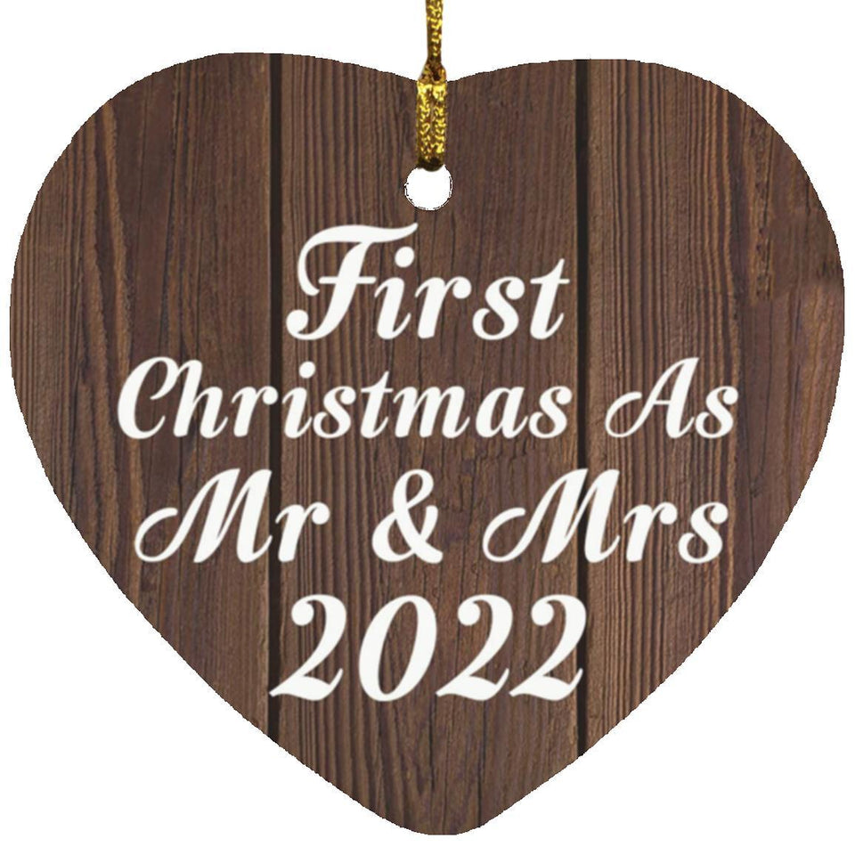 First Christmas As Mr & Mrs 2022 - Heart Ornament D