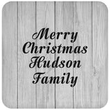Merry Christmas Hudson Family - Drink Coaster F