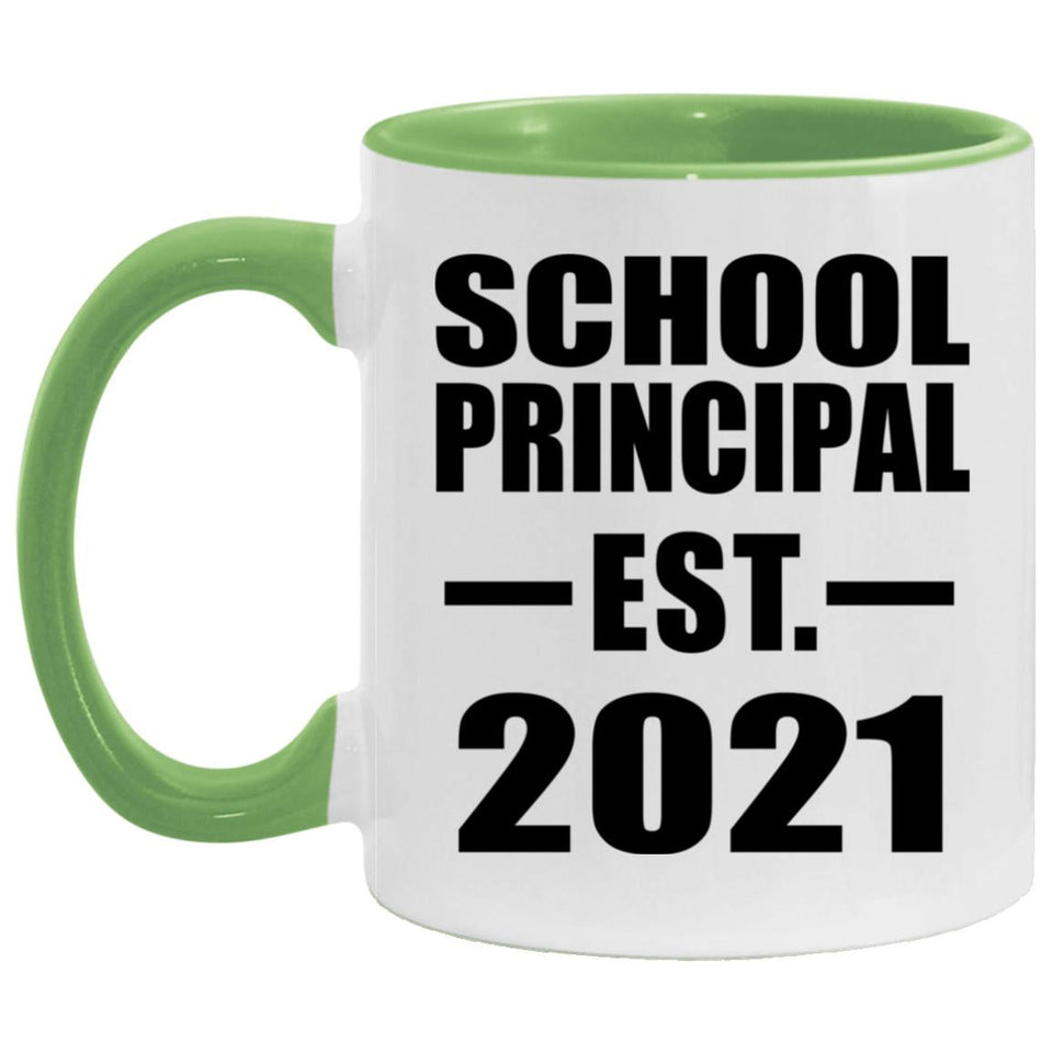 School Principal Established EST. 2021 - 11oz Accent Mug Green