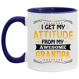 I Get My Attitude From My Awesome Grandpa - 11oz Accent Mug Purple