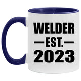 Welder Established Est. 2023 - 11oz Accent Mug Purple