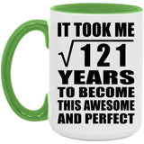 11th Birthday Took Square Root of 121 Years To Awesome - 15oz Accent Mug Green