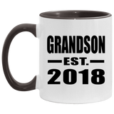 Grandson Established EST. 2018 - 11oz Accent Mug Black