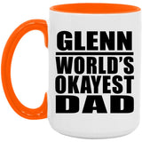 Glenn World's Okayest Dad - 15oz Accent Mug Orange