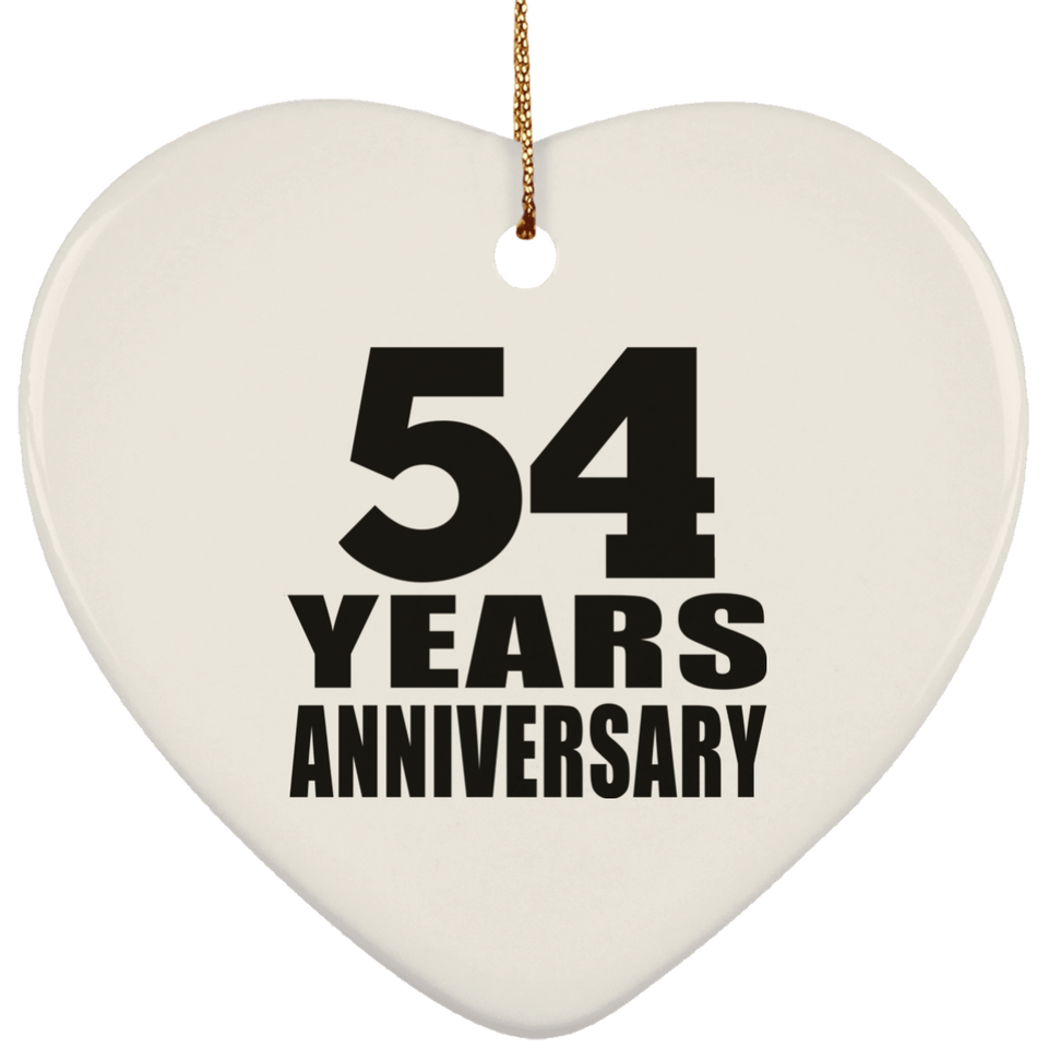 54th Anniversary 54 Years - Heart Ornament