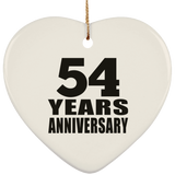 54th Anniversary 54 Years - Heart Ornament