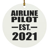 Airline Pilot Established EST. 2021 - Circle Ornament