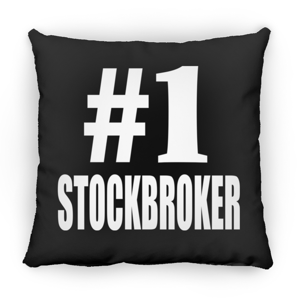 Number One #1 Stockbroker - Throw Pillow Black