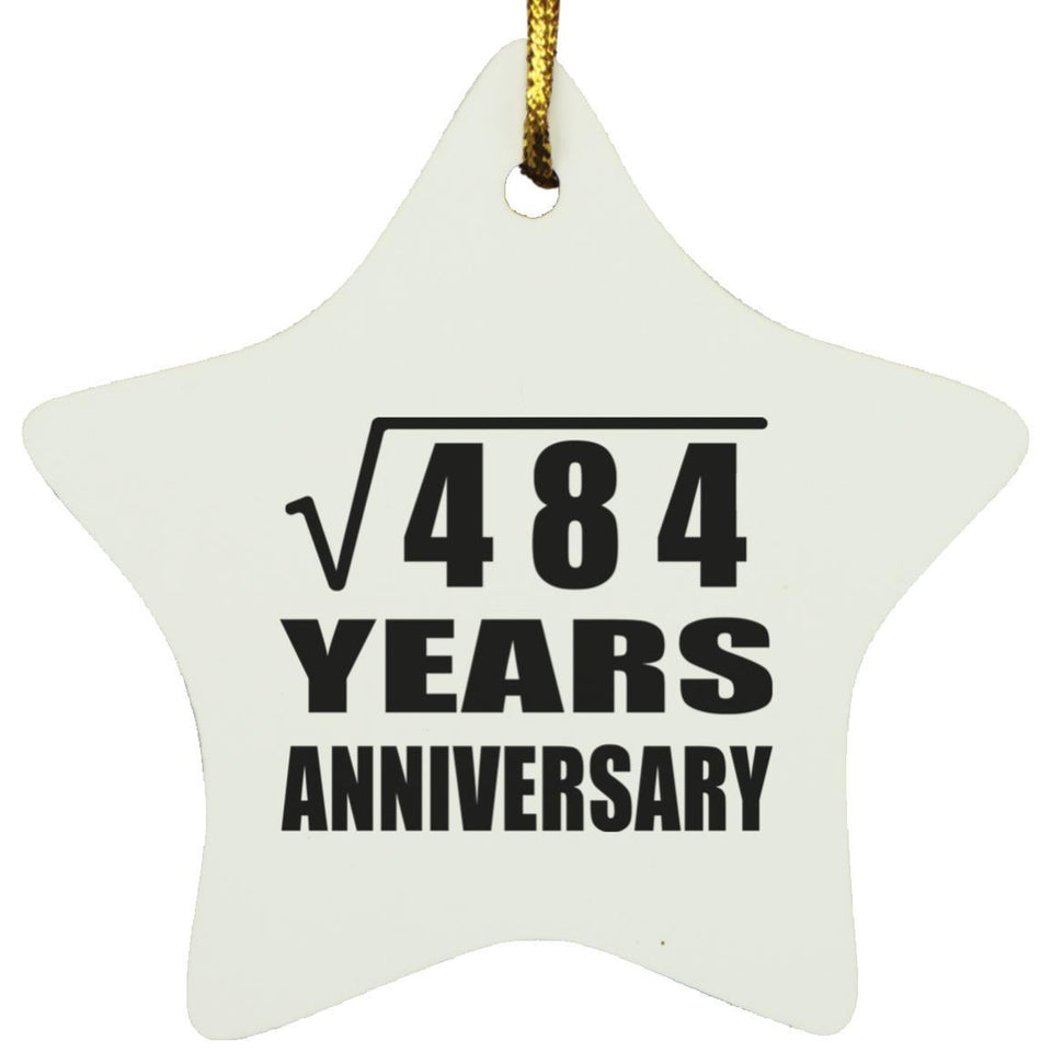 22nd Anniversary Square Root of 484 Years Anniversary - Star Ornament