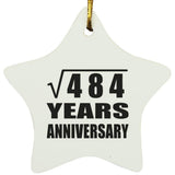 22nd Anniversary Square Root of 484 Years Anniversary - Star Ornament