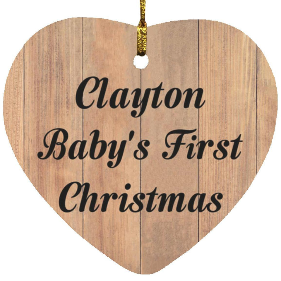 Clayton Baby's First Christmas - Heart Ornament C