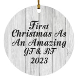 First Christmas As An Amazing Gf & Bf 2023 - Circle Ornament F