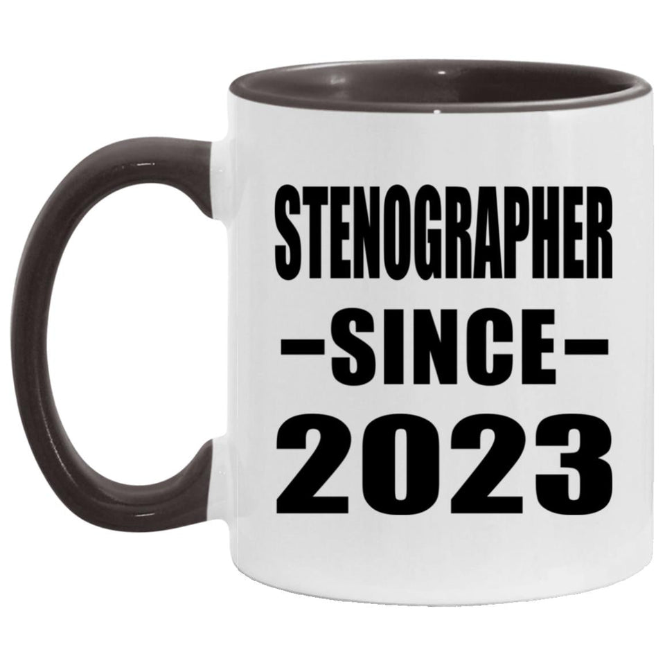 Stenographer Since 2023 - 11oz Accent Mug Black
