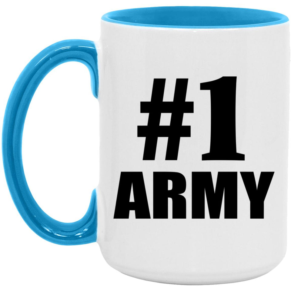 Number One #1 Army - 15oz Accent Mug Blue