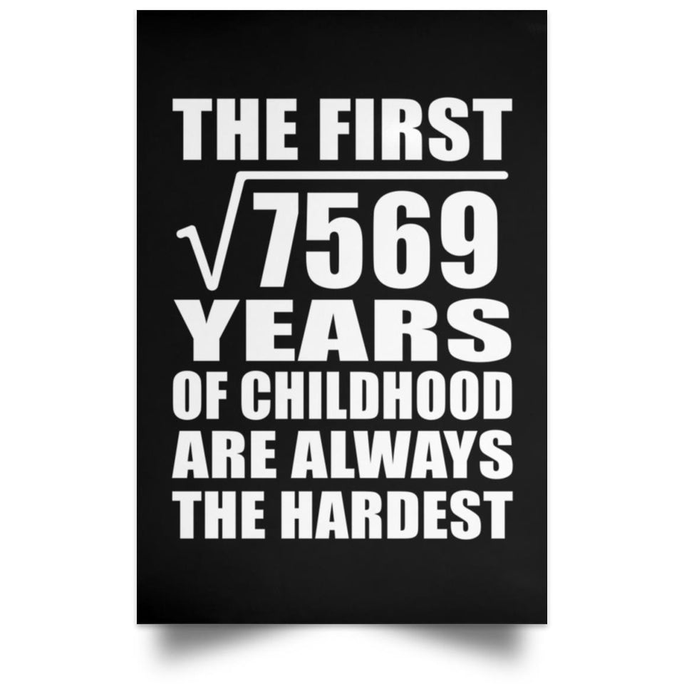 87th Birthday Square Root of 7569 Years of Childhood - Poster Portrait