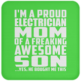 Proud Electrician Mom Of Awesome Son - Drink Coaster