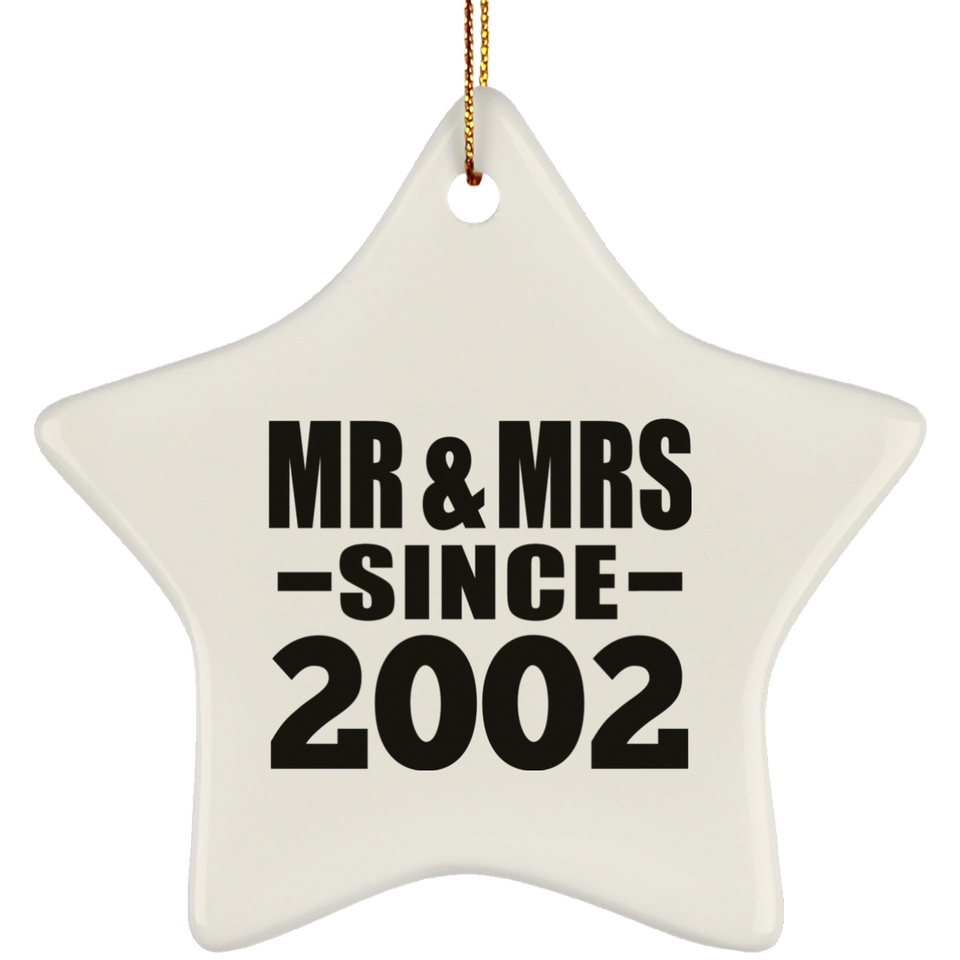 22nd Anniversary Mr & Mrs Since 2002 - Star Ornament