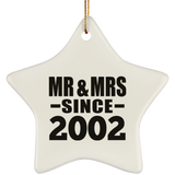 22nd Anniversary Mr & Mrs Since 2002 - Star Ornament