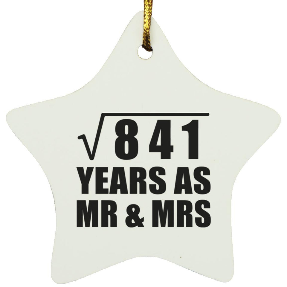 29th Anniversary Square Root of 841 Years As Mr & Mrs - Star Ornament