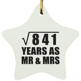 29th Anniversary Square Root of 841 Years As Mr & Mrs - Star Ornament