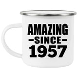 67th Birthday Amazing Since 1957 - 12oz Camping Mug