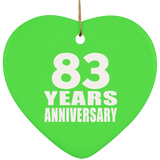 83rd Anniversary 83 Years - Heart Ornament