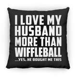 I Love My Husband More Than Wiffleball - Throw Pillow Black