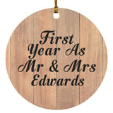 First Year As Mr & Mrs Edwards - Circle Ornament C
