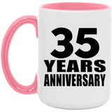 35th Anniversary 35 Years Anniversary - 15oz Accent Mug Pink