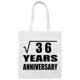 6th Anniversary Square Root of 36 Years Anniversary - Tote Bag White
