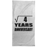 2nd Anniversary Square Root of 4 Years Anniversary - Hand Towel