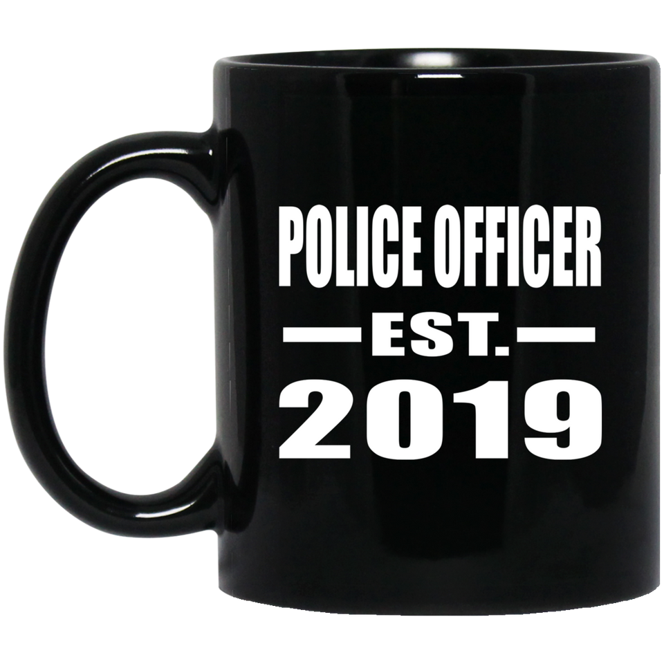 Police Officer Established EST. 2019 - 11oz Coffee Mug Black