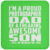 Proud Photographer Dad Of Awesome Son - Drink Coaster
