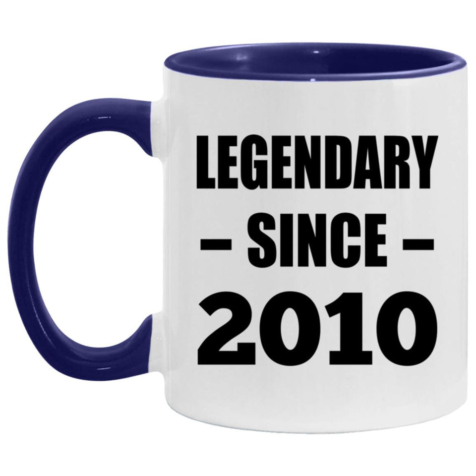 14th Birthday Legendary Since 2010 - 11oz Accent Mug Purple