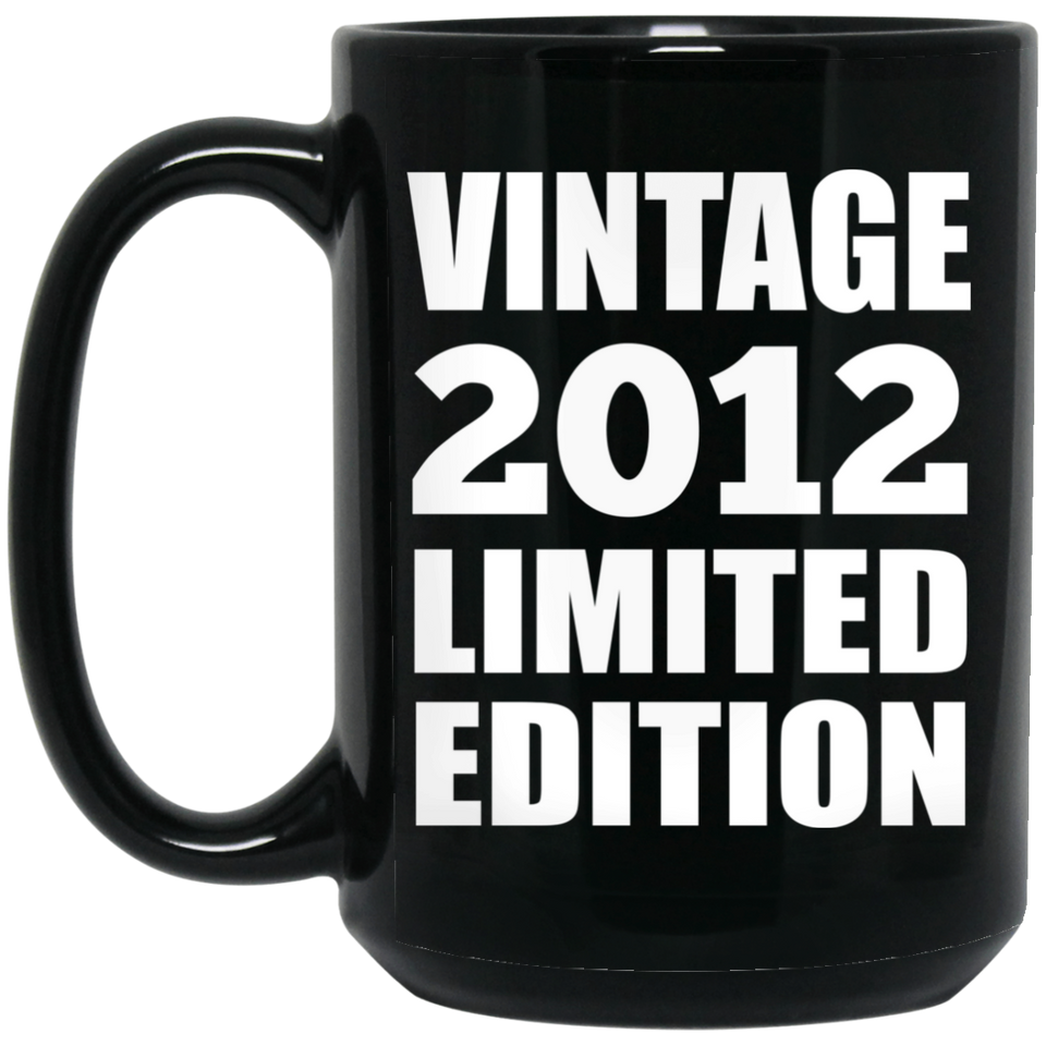 12th Birthday Vintage 2012 Limited Edition - 15oz Coffee Mug Black