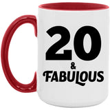 20 & Fabulous - 15oz Accent Mug Red